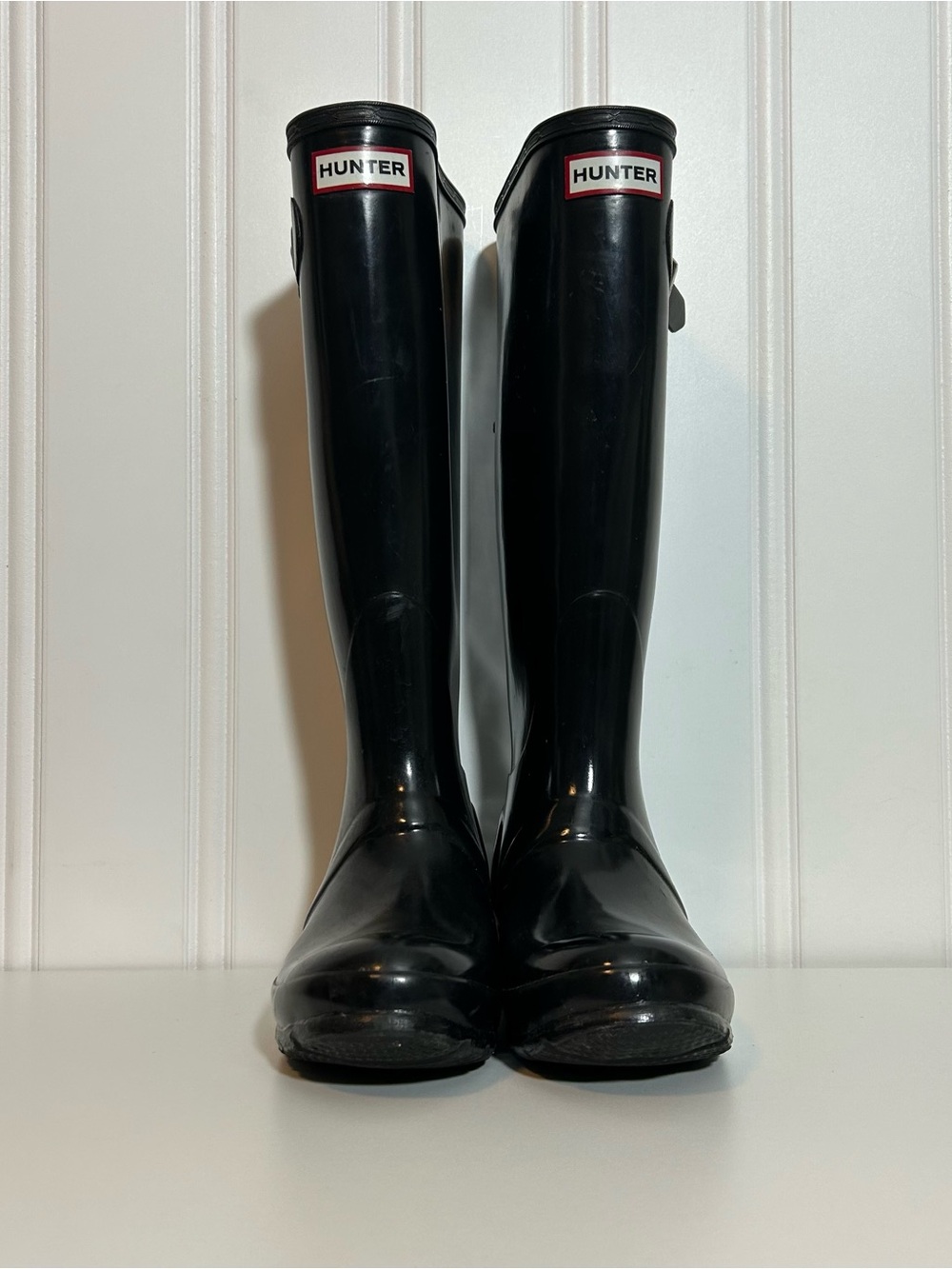 Hunter Women's Tall Gloss Rain Boots - Black